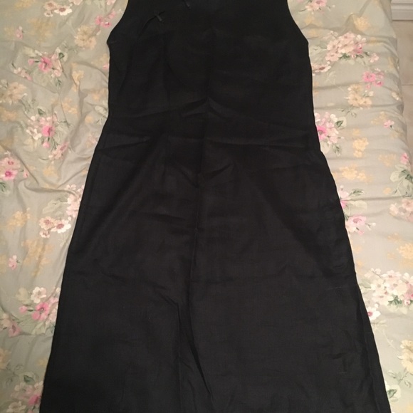 Classic Linen Dress w. Asian inspired knot closure detail in front - simply chic - Picture 4 of 5